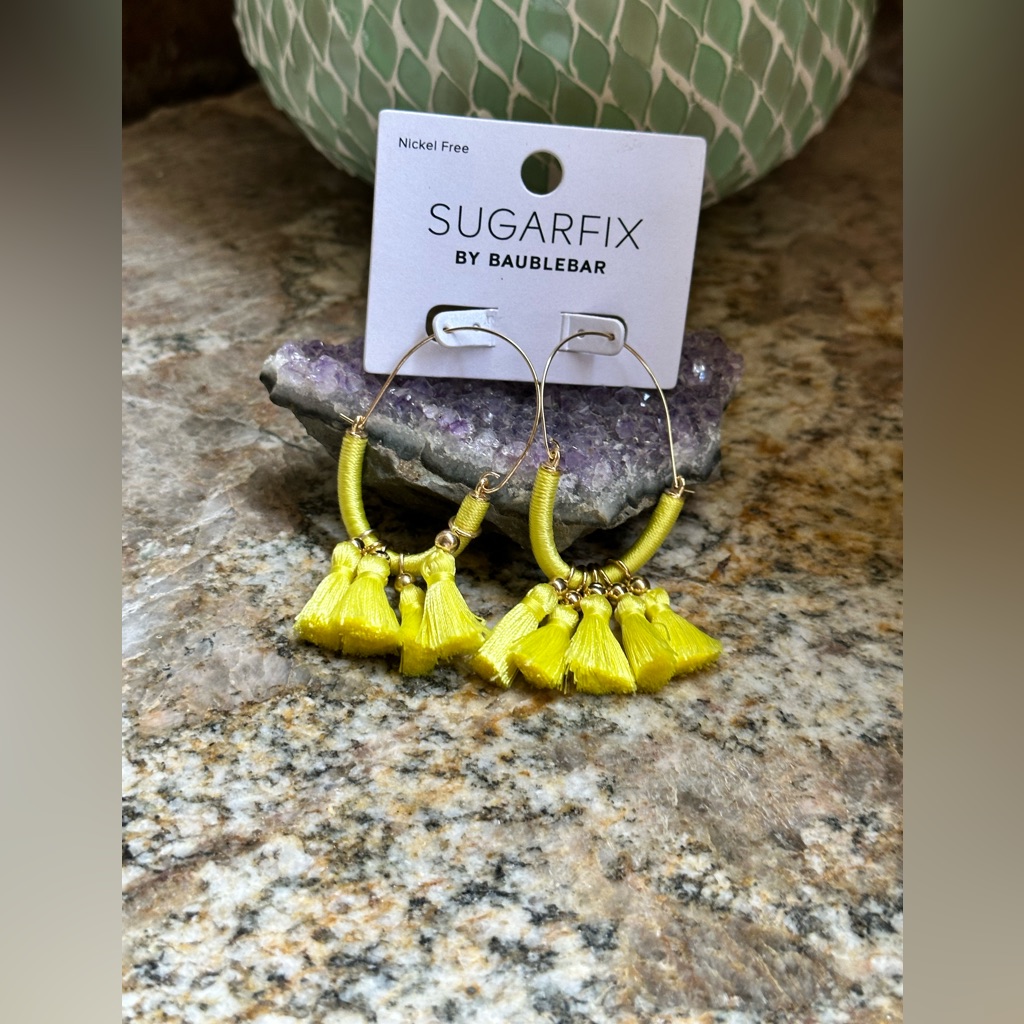 Sugarfix Gold Yellow Tassel Dangle Earrings 19$